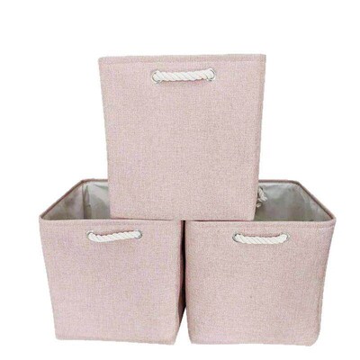 Cotton Linen Folding Storage Baskets Kids Toys Organizer Clo