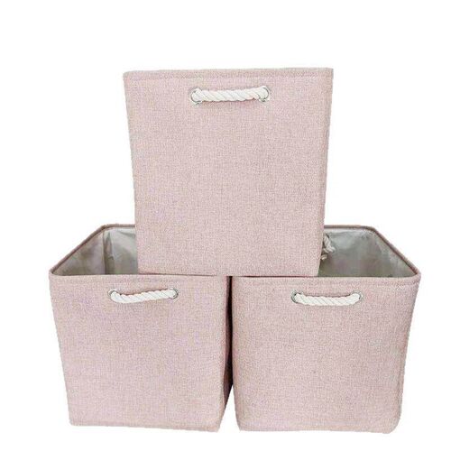 Cotton Linen Folding Storage Baskets Kids Toys Organizer Clo