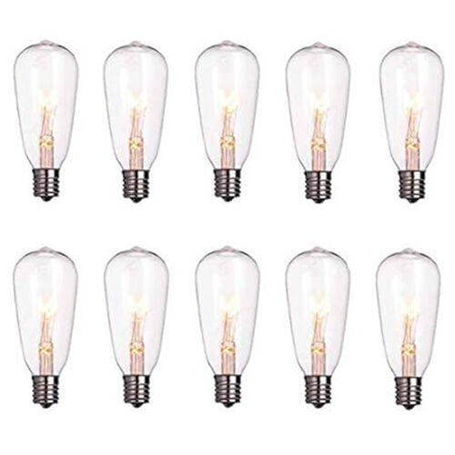 Romasaty 10-Pack Edison Light Bulbs ST40 Clear Replacemen