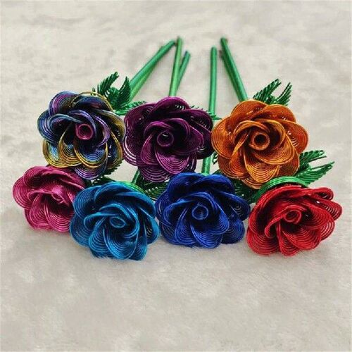 1pc Creative Aluminum Wire Forever Rose Flower Lasting