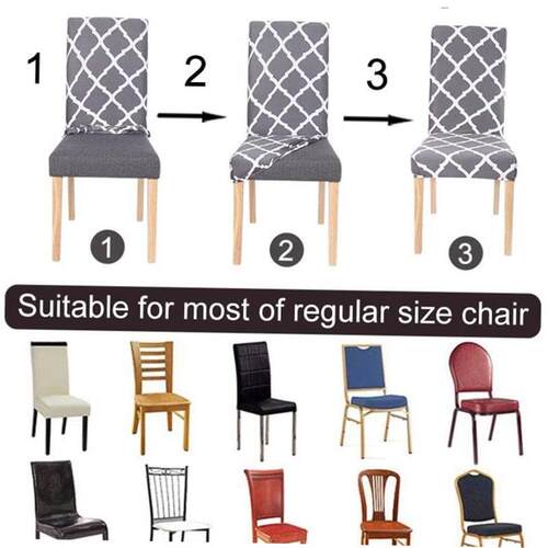 Geometry Dining Chair Cover Christmas Pattern Stretch Remova