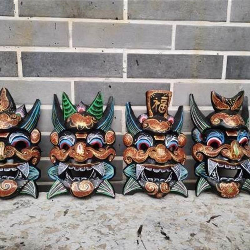 傩戏面具彩画面具装饰舞台道具表演人脸佩戴纯手工雕刻傩戏面具,节庆用品/礼品,面具,淘宝优惠券,粉丝福利购,淘宝优惠卷