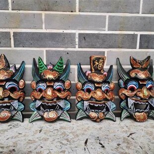 傩戏面具彩画面具装饰舞台道具表演人脸佩戴纯手工雕刻傩戏面具