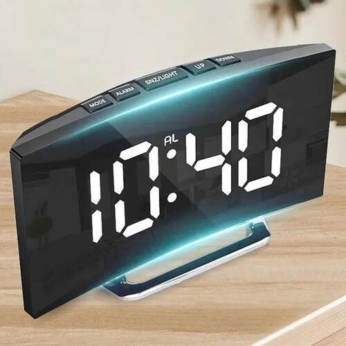 Curved Screen Clock Digital Led Alarm Clock with Temperature