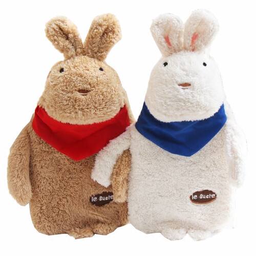 cute plush rubber hot water bag filled with large flannel