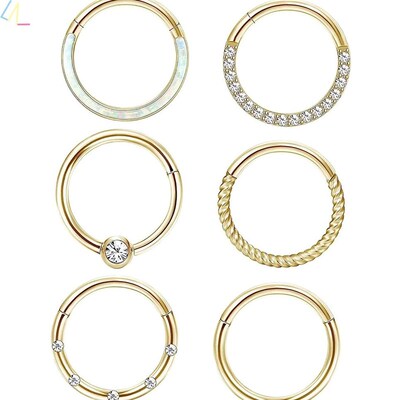 Steel Hinged Hoop Nose Ring for Women Earring Daith Piercing