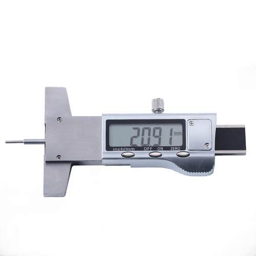 Tire tread depth caliper measures tire tread from 0-25mm