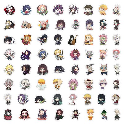 60pcs Cute Cartoon Anime Demon Slayer Anime Stickers Decorat