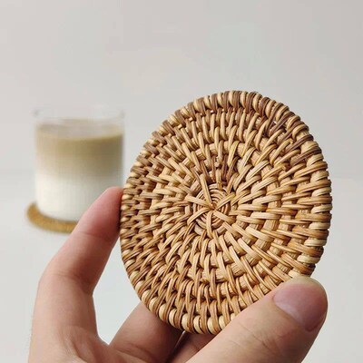 Placemat Pad Coasters Kitchen Table Mats Rattan Coaster Bowl