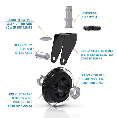 5 PCS Furniture Caster Hot Sale Office Chair Caster Wheels R