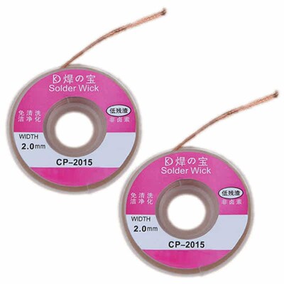 2pcs 2.0mm Solder Wick Remover Desoldering Braid Wire Sucker