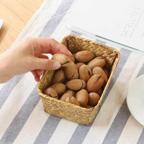 Wicker bamboo storage basket seaweed box straw woven收纳篮