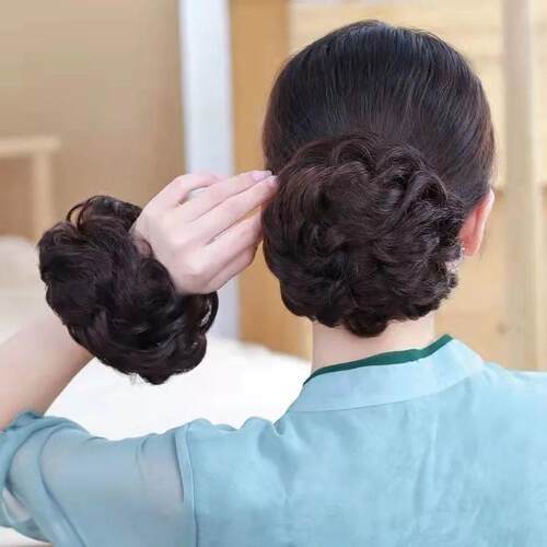 Donut Hair Bun Updo Chignon with Elastic Hair Rope - Synthet