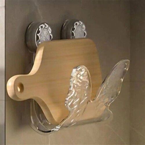 Plastic Corrugated Suction Cup Pot Lid Rack Punch-free Wall