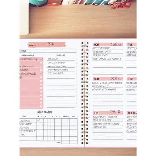 A5 Agenda Planner Notebook Secret Diary Weekly Goal Habit Sc