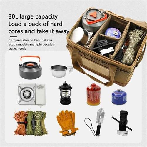 30L Camping Cooking Utensil Organizer Large Capacity Car