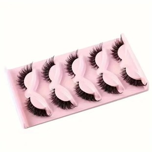 Hot Selling Makeup 5 Pairs Cat Eye Lashes Faux Eyelashes  Ey