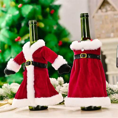 Christmas Wine Bottle Cover Merry Christmas Decorations For