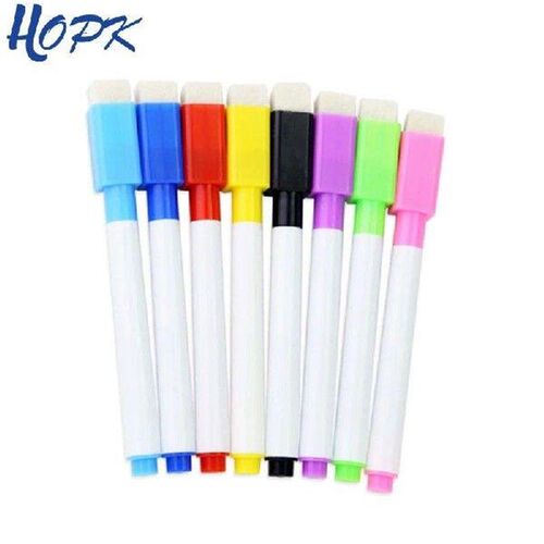 8PC Magnetic Colorful Whiteboard Pen Black White Board
