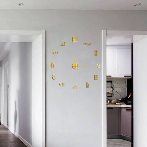 2024 New 3D Roman Numeral Acrylic Mirror Wall Clock er Fashi