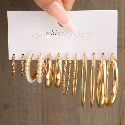 Earrings Fashion Earring hoop Earings Women set earing pearl