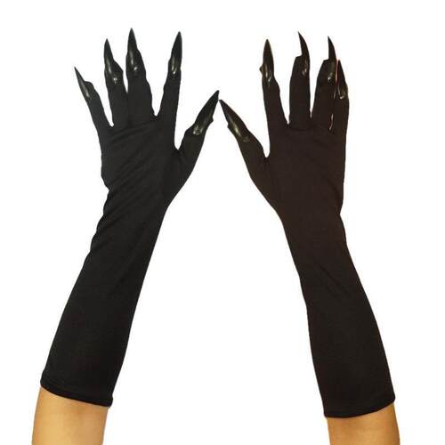 Halloween Claw Gloves Black Nail Gloves万圣节爪子手套道具服