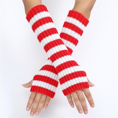 Colorful+Striped+Mittens+Long+Sleeves+Womens+Fashion+Knitted