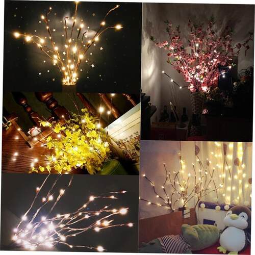 LED Willow Branch Lamp Floral Lights 20 Bulbs Home Christmas