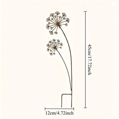 1pc Metal Decorative Garden Stakes Flower Patio Balcony Plan