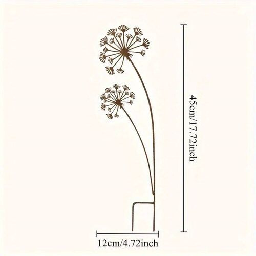 1pc Metal Decorative Garden Stakes Flower Patio Balcony Plan