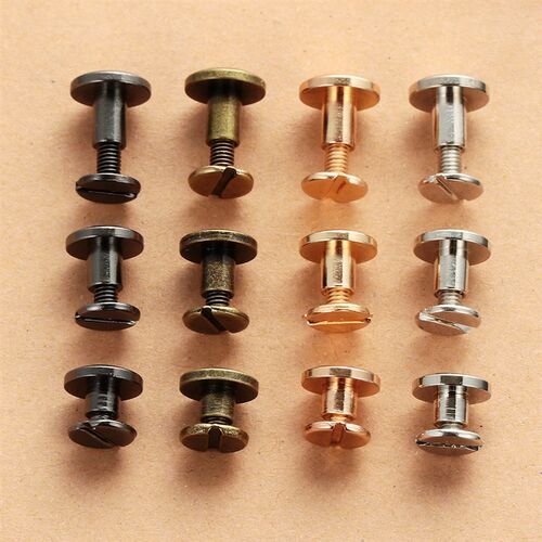10PC Leather Craft Solid Nail Bolt Bookkeeping Round Head Sc