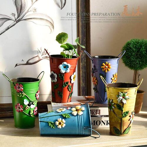 Pastoral fresh European iron art three dimensional flowers s