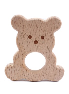 Baby Infant Accesories New Baby Teether Wooden Animal Pacifi