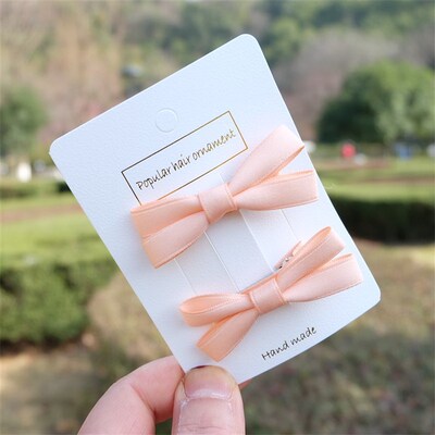 2Pcs/Set Hair Bow Clips For Girls Baby Kawii Barrettes Cute