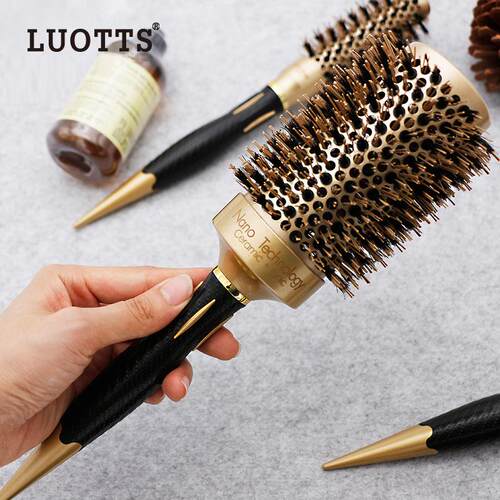 Ceramic Curly Hair Roller Comb Style Professional Comb Brush
