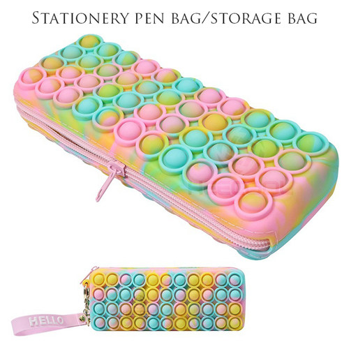 Pencil Case Popping Fidget Toys It Push Bubble Anti sss Sili