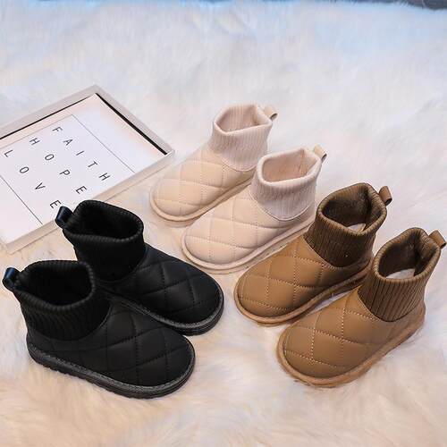 2025 Childrens Anti-slip Waterproof Warm Snow Boots Boys An