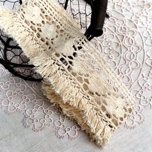 10Meters Cotton Off White Fringe Lace Trims For Sewing Craft