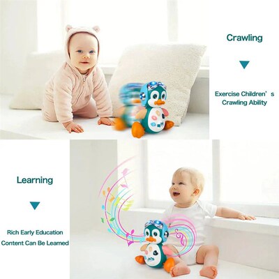 aby Crawling Toys Musical Penguin Infant Moving Walking Danc