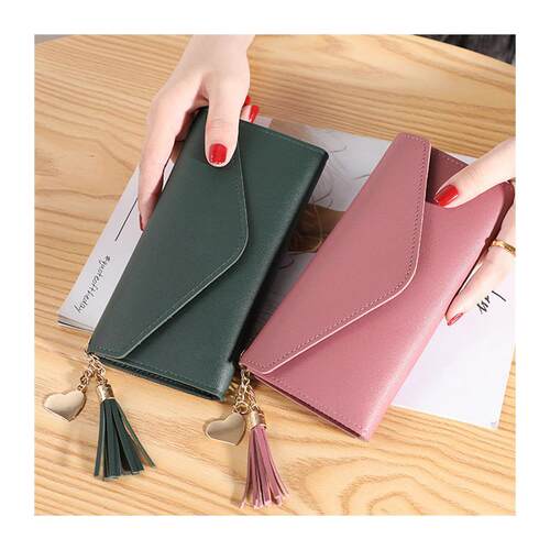 Womens Vintage Oil Wax Leather Zipper Clutch Wallet Female
