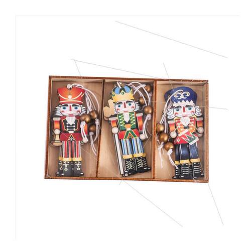 Christmas decorations Walnut Soldier wood pendant耶诞树挂件