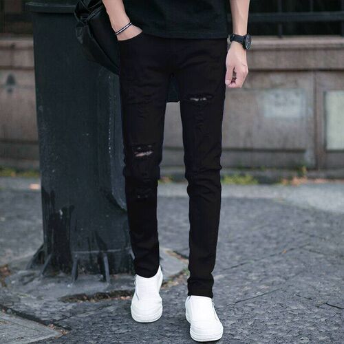 White Pants Mens Summer Thin Mens Slim-Fit Small Feet Stet