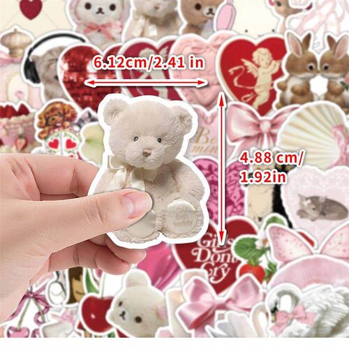 10/30/50pcs ?Cute Pink Girls Stickers Ins Style Coquette