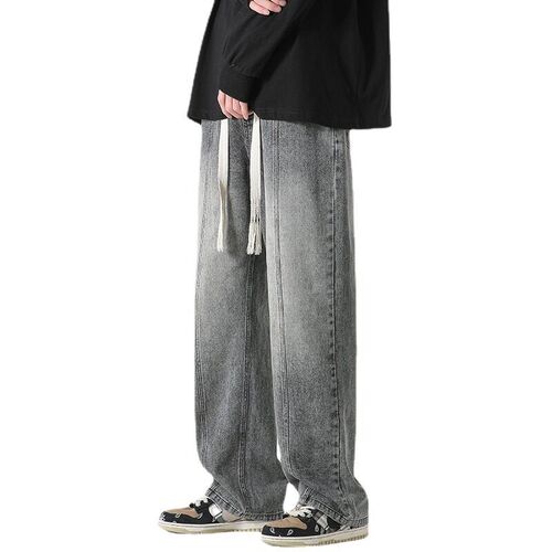 Jeans Mens New Pants Mens Wide Leg Straight Light Color Wa