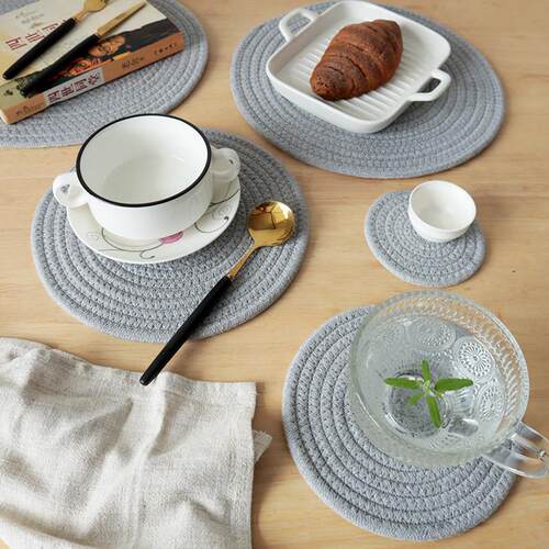 Cotton Thread Insulation Placemat Woven AntiScalding Coaste