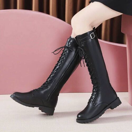 Winter New Style Round-toe Thick-soled Cross-strap Fashionab