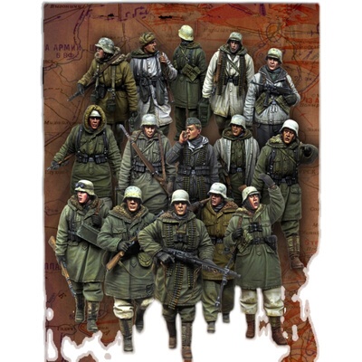 1/35 Die-cast Resin Character Model Assembly Kit Scene WWII