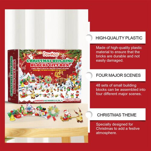 DOWMOO 24-Piece Christmas Brick Blind Box Set - Mini Buildin