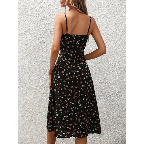 2024 Women Floral Print Spaghetti Straps Summer Boho Beach