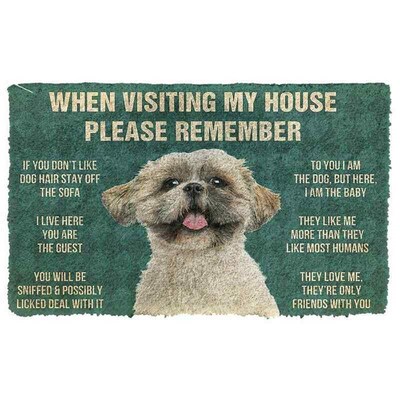 3D Please Remember Chihuahua Dogs House Rules Custom Doormat